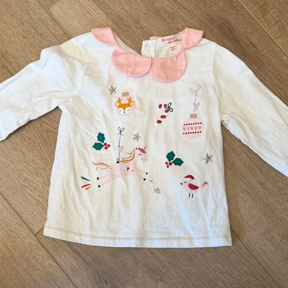 Charming Long Sleeve Kids Tee with Festive Design
